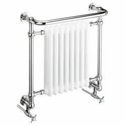 Heritage Bathrooms Heritage - Clifton Wall Mounted Heated Towel Rail With Crosshead Valves - AHC101
