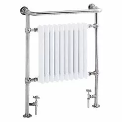 Heritage Bathrooms Heritage - Clifton Heated Towel Rail With Crosshead Valves - Chrome - AHC73