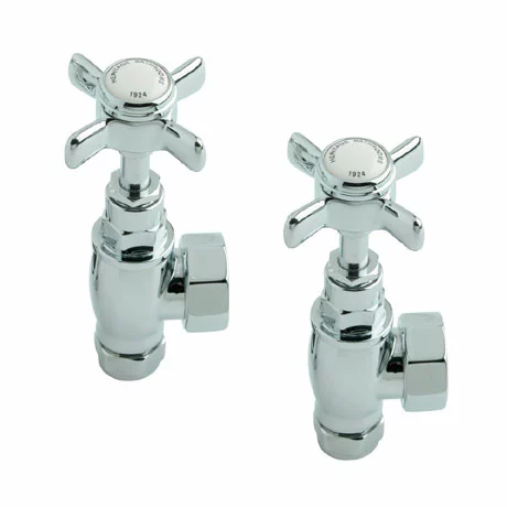 Heritage Bathrooms Heritage - Traditional Heated Towel Rail Valves - Chrome - AHC75 1 Heritage Bathrooms Heritage - Traditional Heated Towel Rail Valves - Chrome - AHC75
