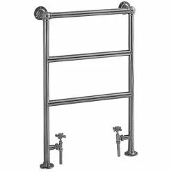 Heritage Bathrooms Heritage - Portland Heated Towel Rail With Crosshead Valves - Chrome - AHC76