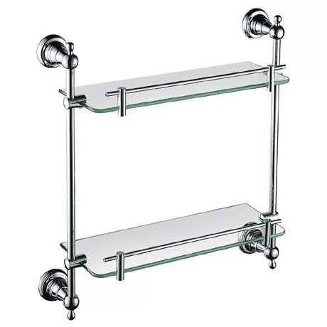 Heritage Bathrooms Heritage Holborn Double Glass Shelf - Chrome - AHODGSC 1 Heritage Bathrooms Heritage Holborn Double Glass Shelf - Chrome - AHODGSC