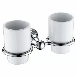 Heritage Bathrooms Heritage Holborn Double Tumbler & Holder - Chrome - AHODTHC