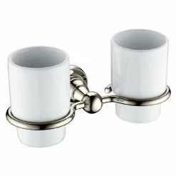 Heritage Bathrooms Heritage Holborn Double Tumbler & Holder - Vintage Gold - AHODTHG