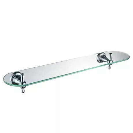 Heritage Bathrooms Heritage Holborn Single Glass Shelf - Chrome - AHOSGSC 1 Heritage Bathrooms Heritage Holborn Single Glass Shelf - Chrome - AHOSGSC