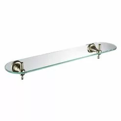 Heritage Bathrooms Heritage Holborn Single Glass Shelf - Vintage Gold - AHOSGSG