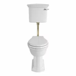 Heritage Bathrooms Heritage - Blenheim Low-level WC & Gold Flush Pack - Various Lever Options