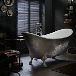 Heritage Bathrooms Heritage Lyddington Freestanding Acrylic Bath (1730 X 750mm) With Feet - Stainless Steel Effect 7 Heritage Bathrooms Heritage Lyddington Freestanding Acrylic Bath (1730 X 750mm) With Feet - Stainless Steel Effect -Heritage Bathrooms shop BLYFS00STL D2 460