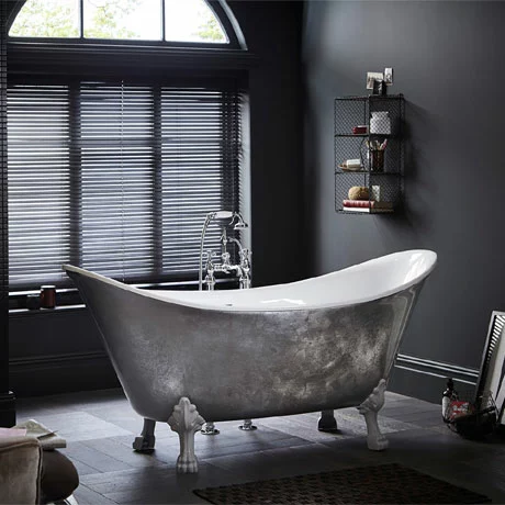 Heritage Bathrooms Heritage Lyddington Freestanding Acrylic Bath (1730 X 750mm) With Feet - Stainless Steel Effect 1 Heritage Bathrooms Heritage Lyddington Freestanding Acrylic Bath (1730 X 750mm) With Feet - Stainless Steel Effect