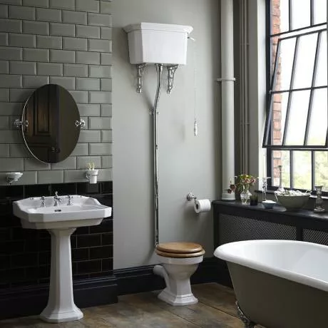 Heritage Bathrooms Heritage - Granley High-level WC & Chrome Flush Pack 2 Heritage Bathrooms Heritage - Granley High-level WC & Chrome Flush Pack - Image 2