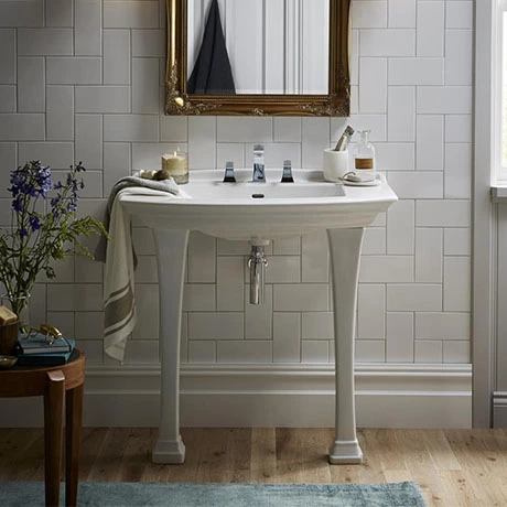 Heritage Bathrooms Heritage Blenheim Traditional Ceramic Console Basin & Legs 1 Heritage Bathrooms Heritage Blenheim Traditional Ceramic Console Basin & Legs