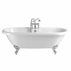 Heritage Bathrooms Heritage Baby Oban Double Ended Roll Top Bath With Feet (1495x795mm)