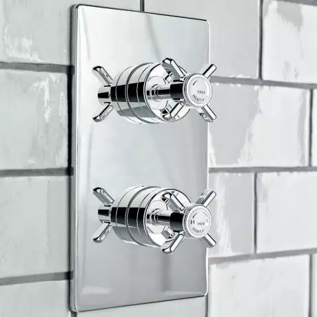 Heritage Bathrooms Heritage - Dawlish Dual Control Recessed Valve - Chrome - SDC04 2 Heritage Bathrooms Heritage - Dawlish Dual Control Recessed Valve - Chrome - SDC04 - Image 2