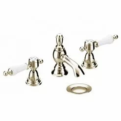 Heritage Bathrooms Heritage - Glastonbury 3 Hole Basin Mixer With Pop-up Waste - Vintage Gold - TGRG06