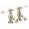 Heritage Bathrooms Heritage - Glastonbury Basin Pillar Taps - Vintage Gold - TGRG00