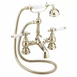 Heritage Bathrooms Heritage - Glastonbury Bath Shower Mixer - Vintage Gold - TGRG02