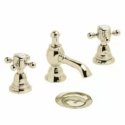 Heritage Bathrooms Heritage - Hartlebury 3 Hole Basin Mixer With Pop-up Waste - Vintage Gold - THRG06