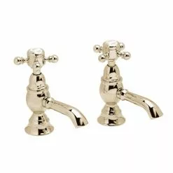 Heritage Bathrooms Heritage - Hartlebury Basin Pillar Taps - Vintage Gold - THRG00