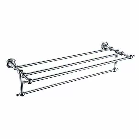 Heritage Bathrooms Heritage Holborn Double Bathroom Towel Shelf - Chrome - AHODBTC 1 Heritage Bathrooms Heritage Holborn Double Bathroom Towel Shelf - Chrome - AHODBTC