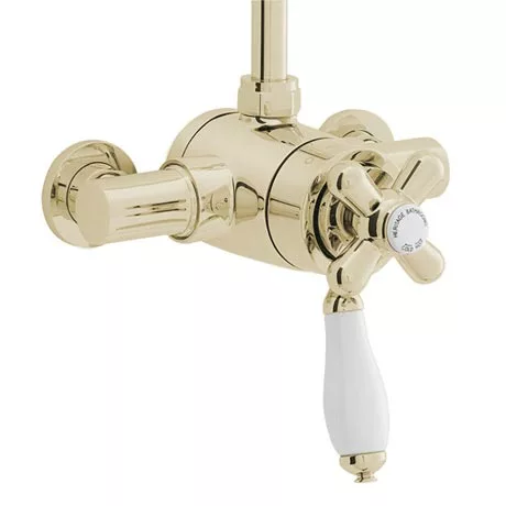 Heritage Bathrooms Heritage - Ryde Dual Control Exposed Mini Valve With Top Outlet - Vintage Gold 1 Heritage Bathrooms Heritage - Ryde Dual Control Exposed Mini Valve With Top Outlet - Vintage Gold