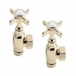 Heritage Bathrooms Heritage - Traditional Heated Towel Rail Valves - Vintage Gold - AHA75