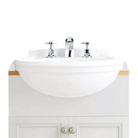 Heritage Bathrooms Heritage Claverton Medium Semi-Recessed Basin 1 Heritage Bathrooms Heritage Claverton Medium Semi-Recessed Basin