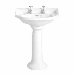 Heritage Bathrooms Heritage - Dorchester Standard Basin & Pedestal - Various Tap Hole Options