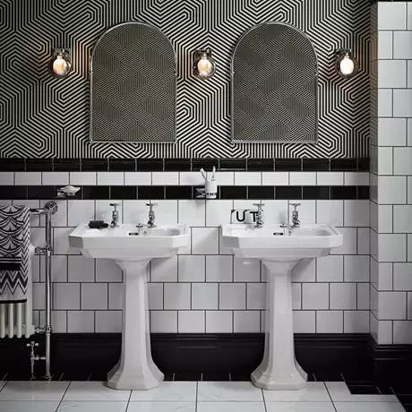 Heritage Bathrooms Heritage - Granley Deco 2TH Basin & Pedestal 2 Heritage Bathrooms Heritage - Granley Deco 2TH Basin & Pedestal - Image 2