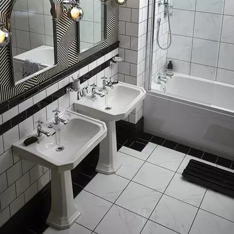 Heritage Bathrooms Heritage - Granley Deco 2TH Basin & Pedestal 3 Heritage Bathrooms Heritage - Granley Deco 2TH Basin & Pedestal - Image 3