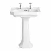 Heritage Bathrooms Heritage - Granley Deco 2TH Basin & Pedestal