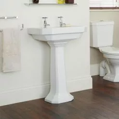 Heritage Bathrooms Heritage - Granley Deco 55cm 2TH Basin & Tall Pedestal 5 Heritage Bathrooms Heritage - Granley Deco 55cm 2TH Basin & Tall Pedestal -Heritage Bathrooms shop PGDW06 PGRW09 D2 460 1