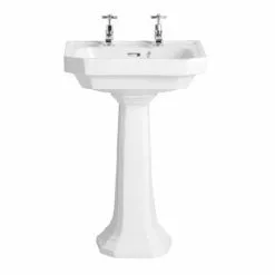 Heritage Bathrooms Heritage - Granley Deco 55cm 2TH Basin & Pedestal