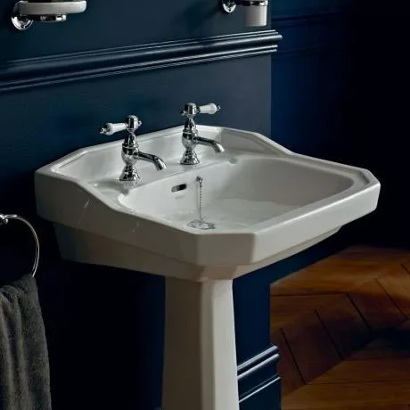 Heritage Bathrooms Heritage - Granley Standard Basin & Tall Pedestal - Various Tap Hole Options 2 Heritage Bathrooms Heritage - Granley Standard Basin & Tall Pedestal - Various Tap Hole Options - Image 2