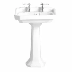 Heritage Bathrooms Heritage - Granley Standard Basin & Tall Pedestal - Various Tap Hole Options