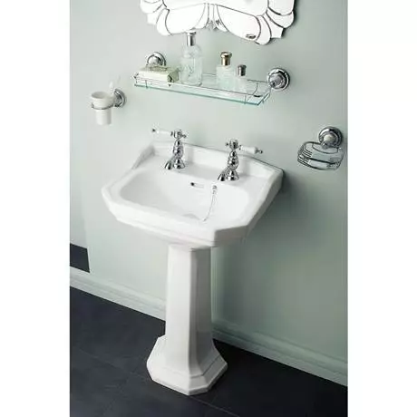 Heritage Bathrooms Heritage - Granley Cloakroom Basin & Pedestal - 1 Or 2 Tap Hole Options 4 Heritage Bathrooms Heritage - Granley Cloakroom Basin & Pedestal - 1 Or 2 Tap Hole Options - Image 4