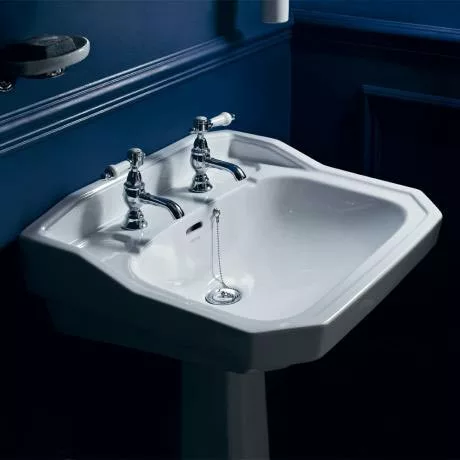 Heritage Bathrooms Heritage - Granley Cloakroom Basin & Pedestal - 1 Or 2 Tap Hole Options 2 Heritage Bathrooms Heritage - Granley Cloakroom Basin & Pedestal - 1 Or 2 Tap Hole Options - Image 2