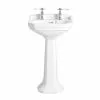 Heritage Bathrooms Heritage - Granley Cloakroom Basin & Pedestal - 1 Or 2 Tap Hole Options