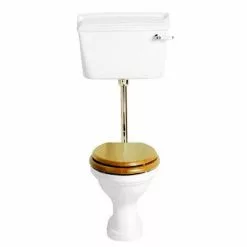 Heritage Bathrooms Heritage - Dorchester Low-level WC & Gold Flush Pack - Various Lever Options