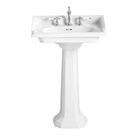 Heritage Bathrooms Heritage - Dorchester Square Basin & Pedestal - 2 Or 3 Tap Hole Options 1 Heritage Bathrooms Heritage - Dorchester Square Basin & Pedestal - 2 Or 3 Tap Hole Options