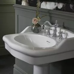 Heritage Bathrooms Heritage - New Victoria 3TH Standard Basin & Pedestal 10 Heritage Bathrooms Heritage - New Victoria 3TH Standard Basin & Pedestal -Heritage Bathrooms shop PVEW063 PVEW10 D4 460