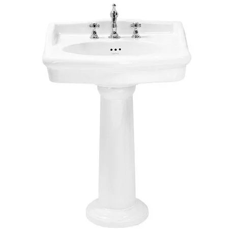 Heritage Bathrooms Heritage - New Victoria 3TH Standard Basin & Pedestal 1 Heritage Bathrooms Heritage - New Victoria 3TH Standard Basin & Pedestal