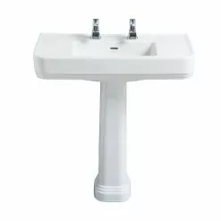 Heritage Bathrooms Heritage Wynwood 800mm Large Basin & Pedestal - Various Tap Hole Options
