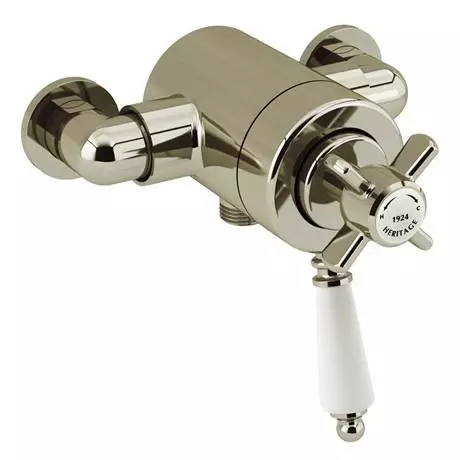 Heritage Bathrooms Heritage Dawlish Exposed Shower With Premium Flexible Riser Kit - Vintage Gold - SDCDUAL10 2 Heritage Bathrooms Heritage Dawlish Exposed Shower With Premium Flexible Riser Kit - Vintage Gold - SDCDUAL10 - Image 2