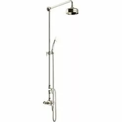 Heritage Bathrooms Heritage Dawlish Exposed Shower With Premium Fixed Riser Kit & Diverter To Handset - Vintage Gold - SDCDUAL08