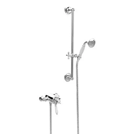 Heritage Bathrooms Heritage Dawlish Exposed Shower With Premium Flexible Riser Kit - Chrome - SDCDUAL09 1 Heritage Bathrooms Heritage Dawlish Exposed Shower With Premium Flexible Riser Kit - Chrome - SDCDUAL09