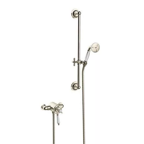Heritage Bathrooms Heritage Dawlish Exposed Shower With Premium Flexible Riser Kit - Vintage Gold - SDCDUAL10 1 Heritage Bathrooms Heritage Dawlish Exposed Shower With Premium Flexible Riser Kit - Vintage Gold - SDCDUAL10