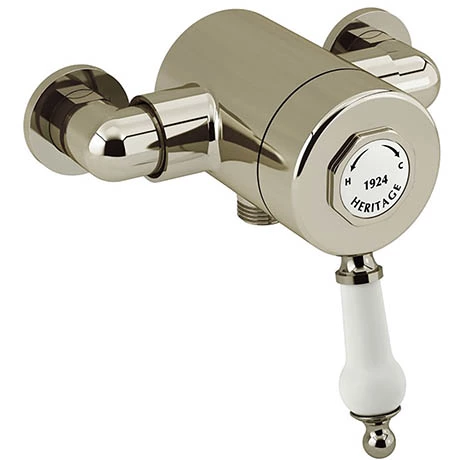 Heritage Bathrooms Heritage Glastonbury Exposed Sequential Shower Valve With Bottom Outlet Connection - Vintage Gold - SGAB03 1 Heritage Bathrooms Heritage Glastonbury Exposed Sequential Shower Valve With Bottom Outlet Connection - Vintage Gold - SGAB03