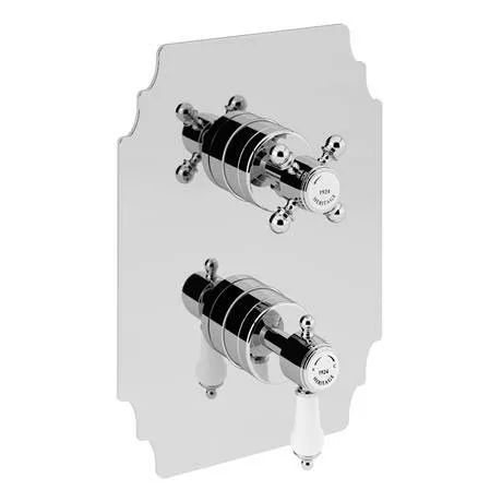 Heritage Bathrooms Heritage Glastonbury Recessed Shower With Premium Fixed Head & Flexible Riser Kit - Chrome - SGDUAL03 2 Heritage Bathrooms Heritage Glastonbury Recessed Shower With Premium Fixed Head & Flexible Riser Kit - Chrome - SGDUAL03 - Image 2
