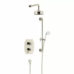 Heritage Bathrooms Heritage Glastonbury Recessed Shower With Premium Fixed Head & Flexible Riser Kit - Vintage Gold - SGDUAL04