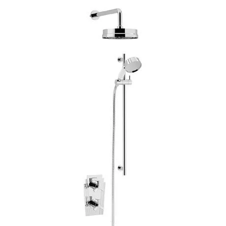 Heritage Bathrooms Heritage Gracechurch Recessed Shower With Deluxe Fixed Head And Flexible Riser Kit - Chrome - SGRDDUAL03 1 Heritage Bathrooms Heritage Gracechurch Recessed Shower With Deluxe Fixed Head And Flexible Riser Kit - Chrome - SGRDDUAL03