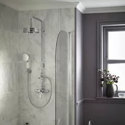 Heritage Bathrooms Heritage Gracechurch Exposed Shower With Deluxe Fixed Riser Kit & Diverter To Handset - Chrome - SGRDDUAL04 -Heritage Bathrooms shop SGRDDUAL04 D5 460